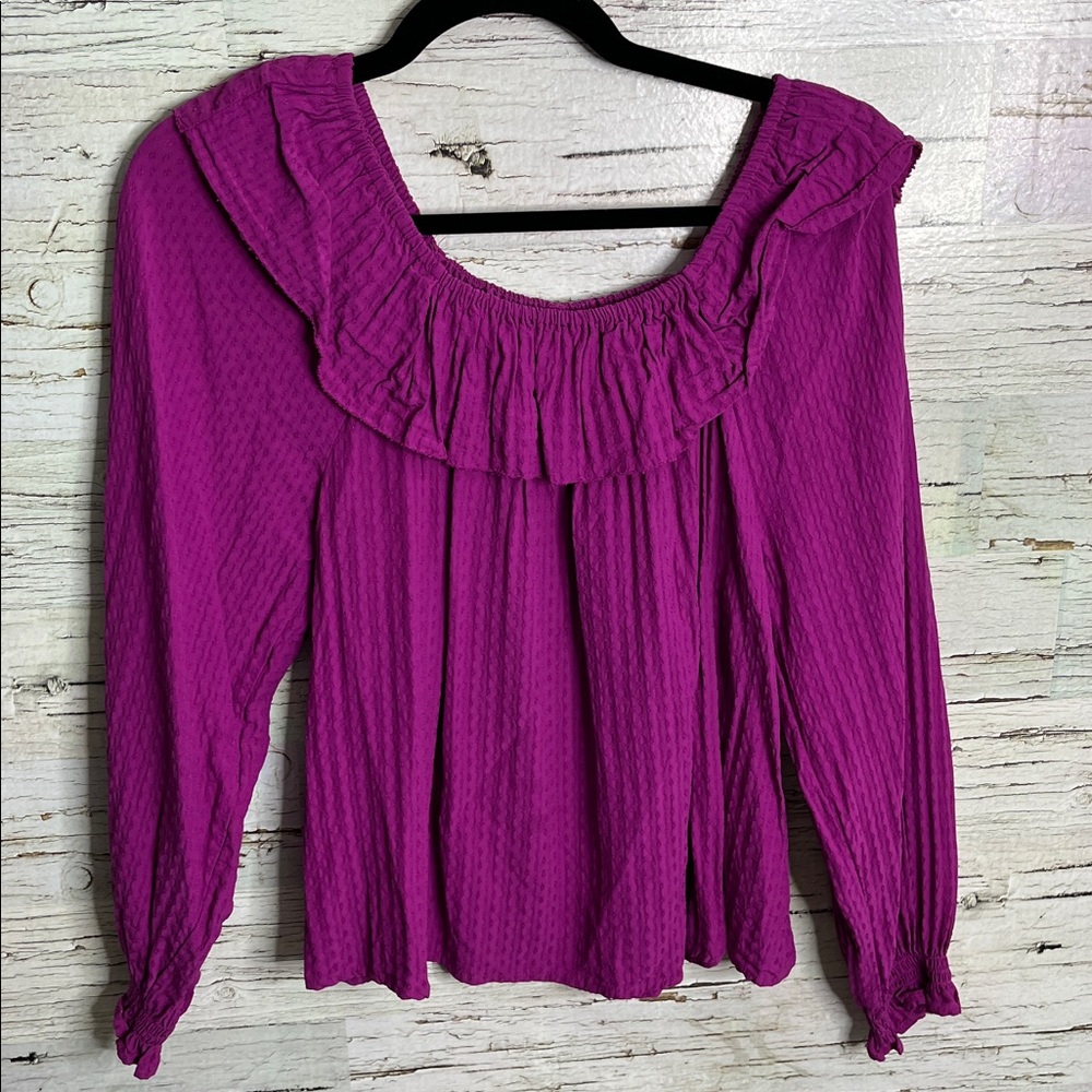 Women's Purple Ruffle Top